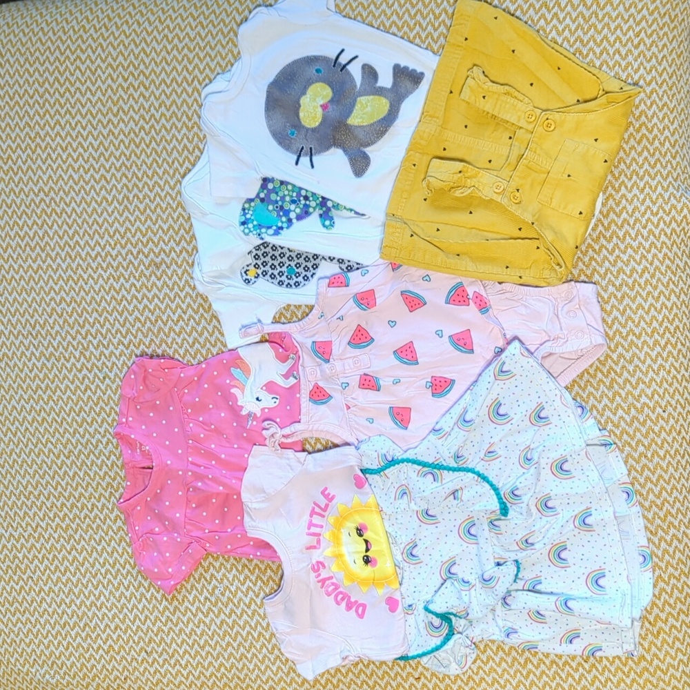 Baby Girl 8 Pc Summer Tops Bundle 12‎ Months